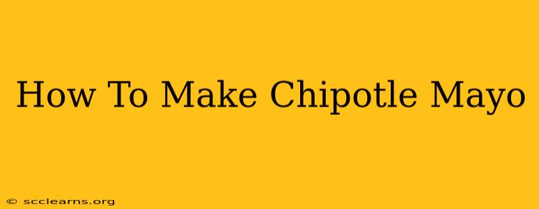 How To Make Chipotle Mayo