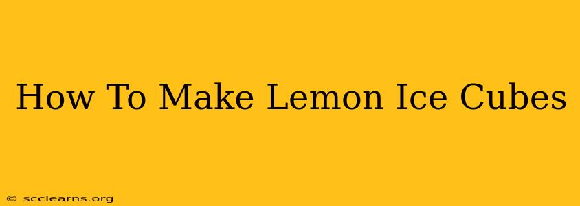 How To Make Lemon Ice Cubes