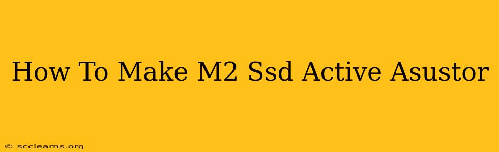 How To Make M2 Ssd Active Asustor