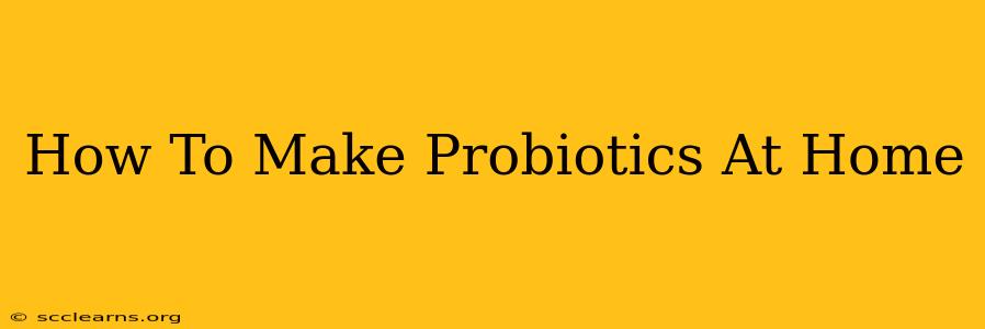 How To Make Probiotics At Home