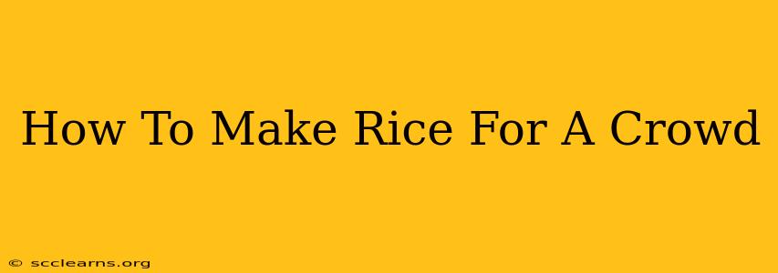 How To Make Rice For A Crowd