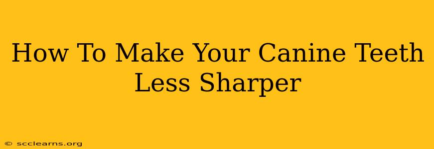 How To Make Your Canine Teeth Less Sharper