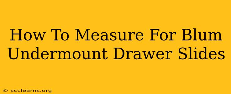 How To Measure For Blum Undermount Drawer Slides