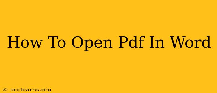 How To Open Pdf In Word