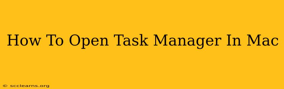 How To Open Task Manager In Mac