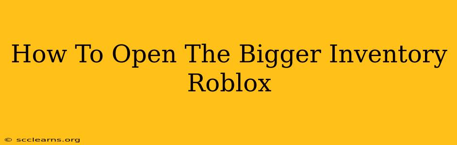 How To Open The Bigger Inventory Roblox