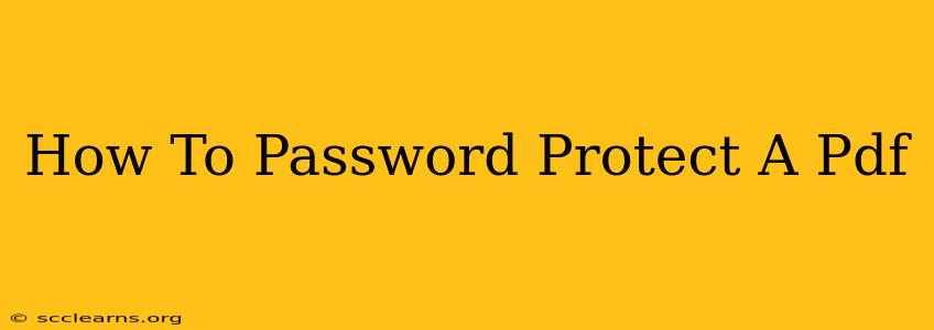 How To Password Protect A Pdf