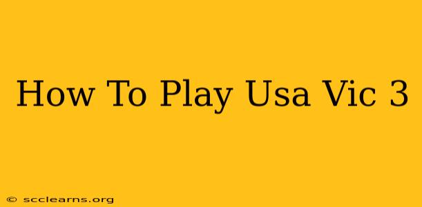 How To Play Usa Vic 3