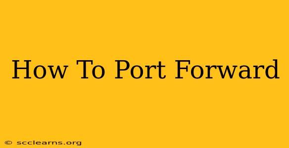 How To Port Forward