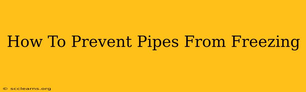 How To Prevent Pipes From Freezing