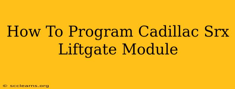 How To Program Cadillac Srx Liftgate Module