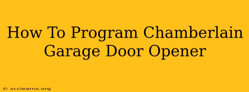 How To Program Chamberlain Garage Door Opener