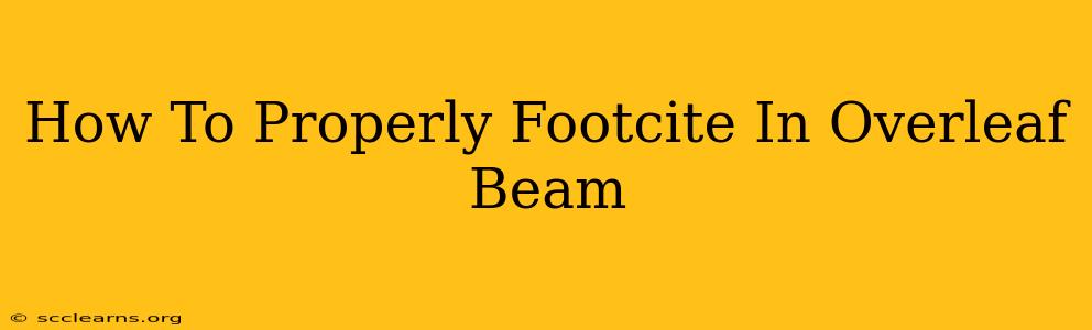 How To Properly Footcite In Overleaf Beam