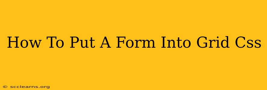 How To Put A Form Into Grid Css