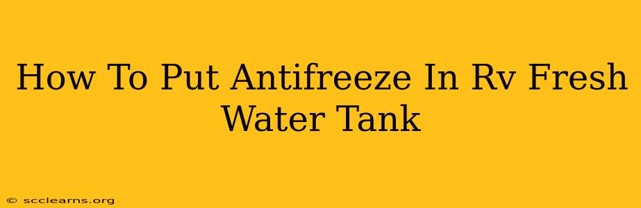 How To Put Antifreeze In Rv Fresh Water Tank