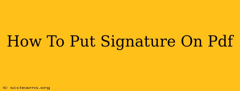 How To Put Signature On Pdf