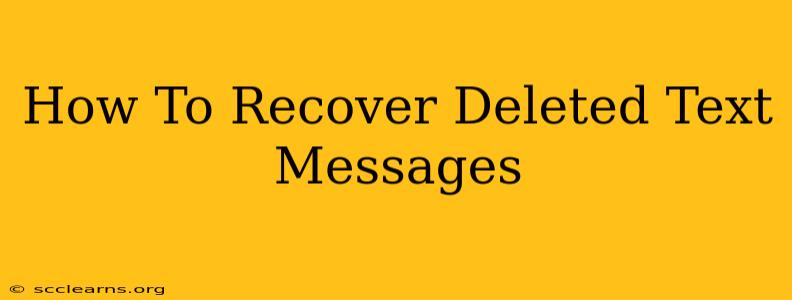 How To Recover Deleted Text Messages