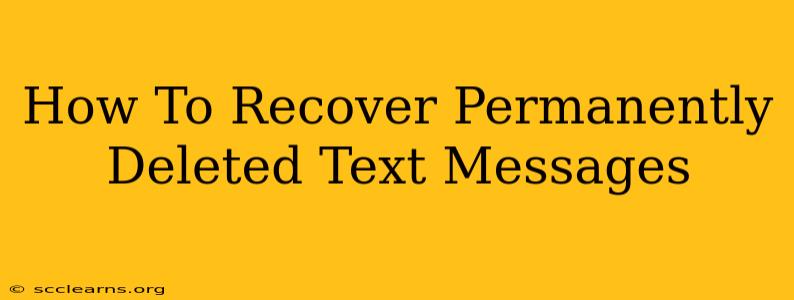 How To Recover Permanently Deleted Text Messages