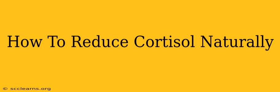 How To Reduce Cortisol Naturally