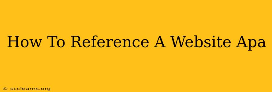 How To Reference A Website Apa