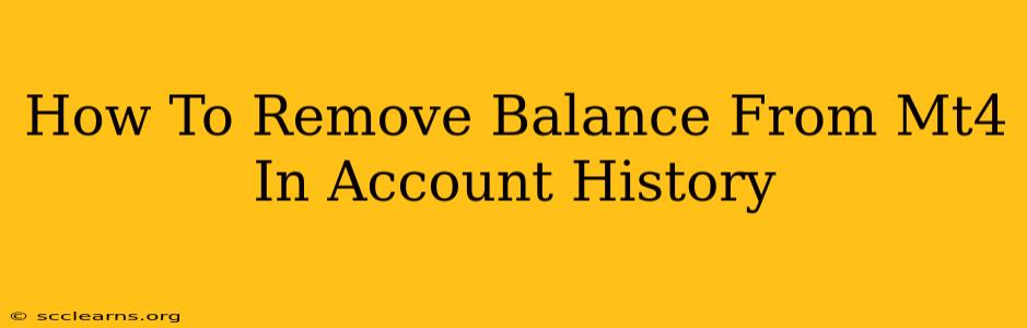 How To Remove Balance From Mt4 In Account History