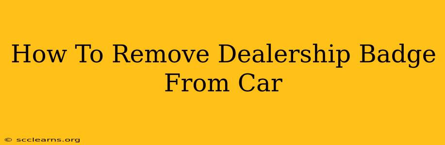 How To Remove Dealership Badge From Car