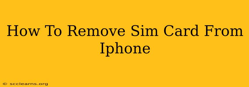 How To Remove Sim Card From Iphone