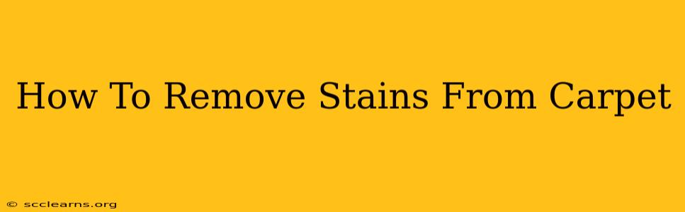 How To Remove Stains From Carpet