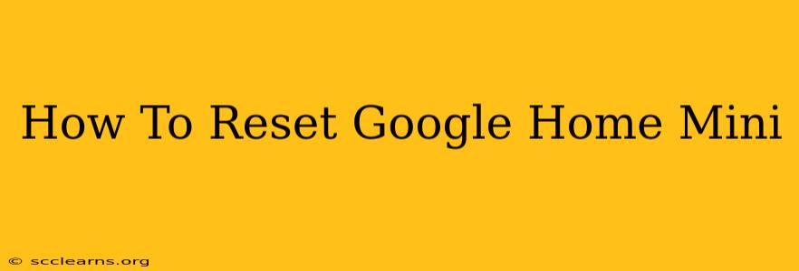 How To Reset Google Home Mini