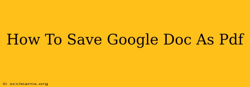 How To Save Google Doc As Pdf