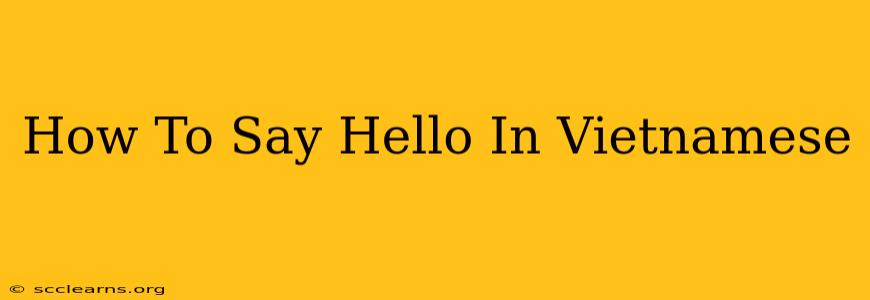 How To Say Hello In Vietnamese