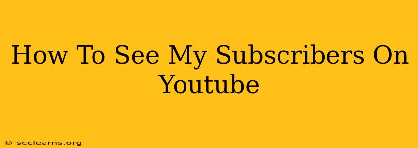 How To See My Subscribers On Youtube