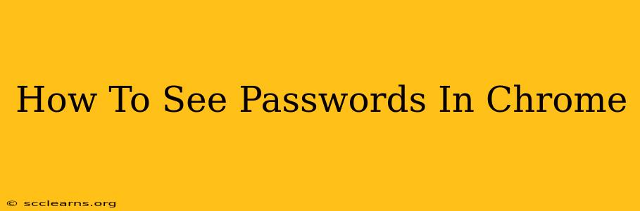 How To See Passwords In Chrome