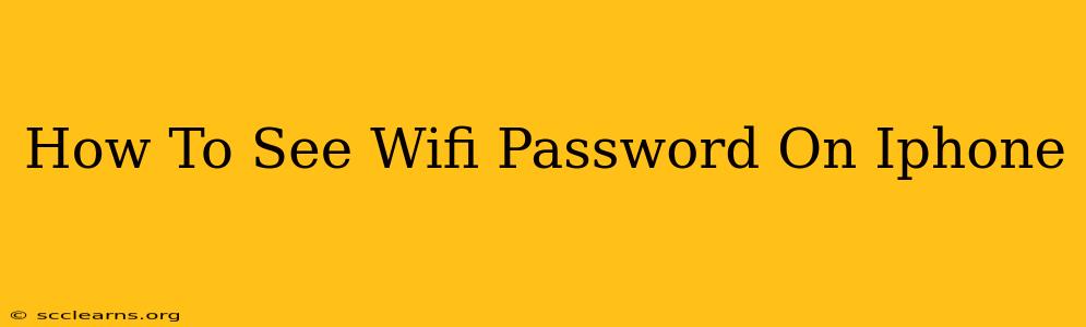 How To See Wifi Password On Iphone