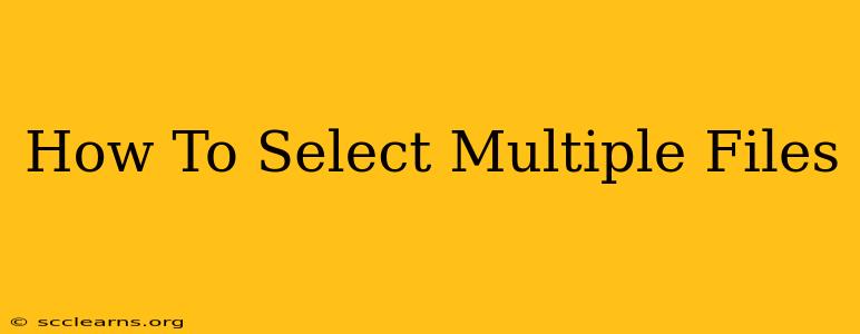 How To Select Multiple Files