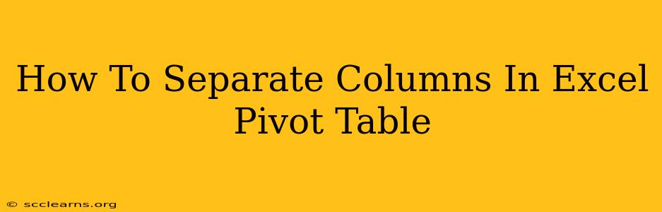 How To Separate Columns In Excel Pivot Table