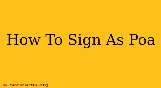 How To Sign As Poa