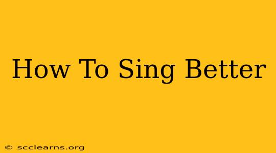 How To Sing Better