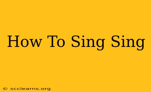 How To Sing Sing