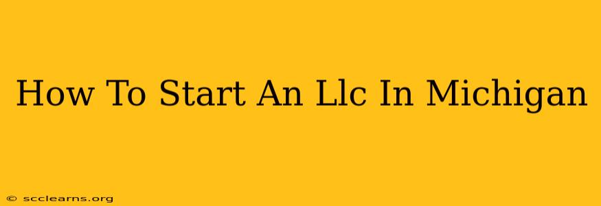 How To Start An Llc In Michigan