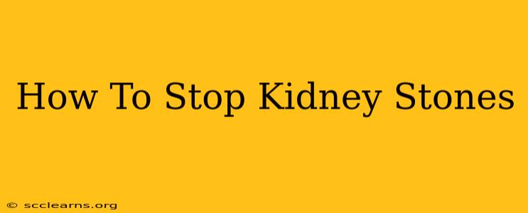 How To Stop Kidney Stones