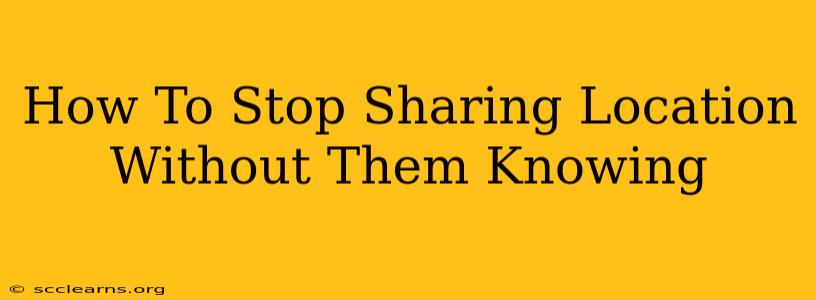 How To Stop Sharing Location Without Them Knowing