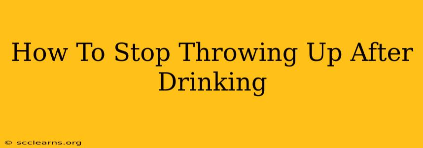 How To Stop Throwing Up After Drinking