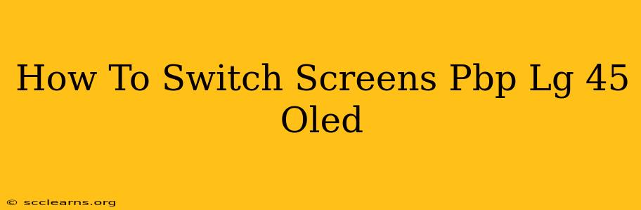 How To Switch Screens Pbp Lg 45 Oled