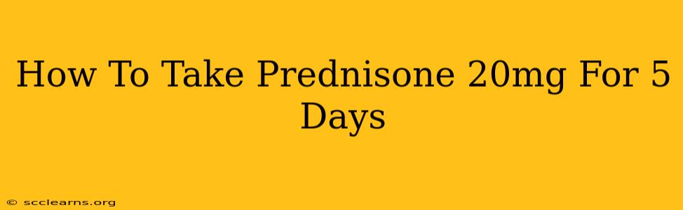 How To Take Prednisone 20mg For 5 Days