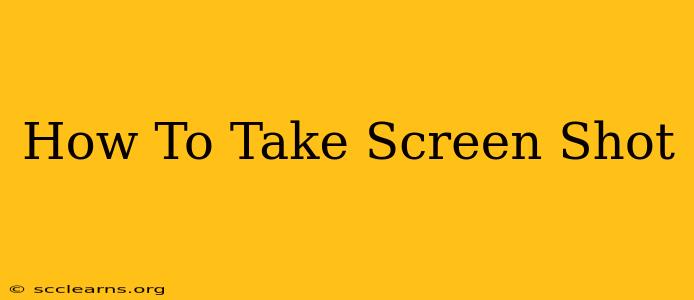 How To Take Screen Shot