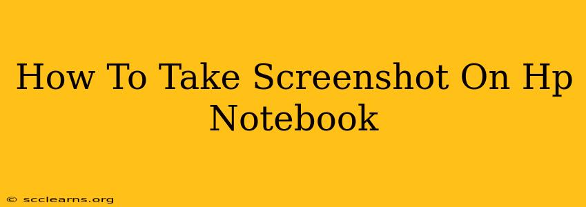 How To Take Screenshot On Hp Notebook