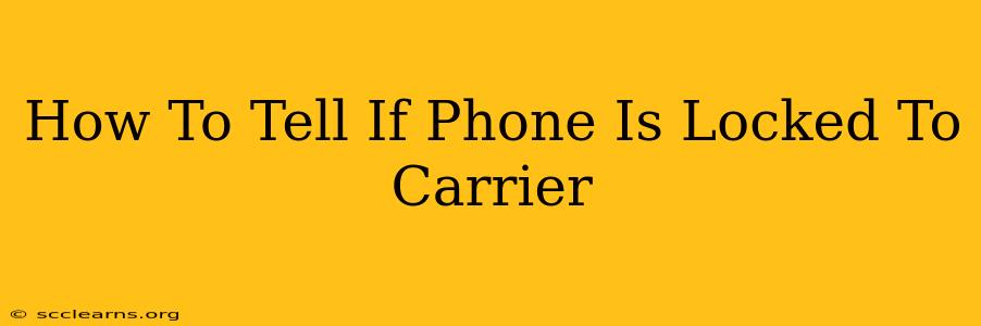 How To Tell If Phone Is Locked To Carrier