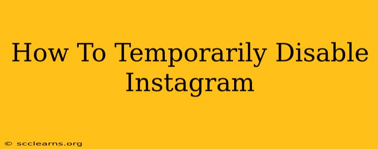 How To Temporarily Disable Instagram