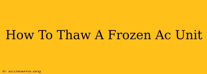 How To Thaw A Frozen Ac Unit